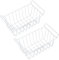 Freezer Storage Basket, 2Pcs Durable Rustproof Hanging Freezer Cable Storage Organizer with PE Liner for Shelves (L 44.5cm X W 24.5cm X H 20cm)