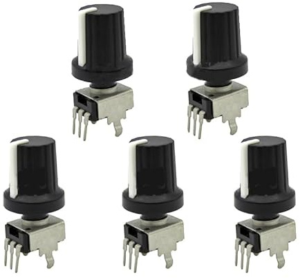 5 Sätze 5% RV09 Vertikal Einstellbarer Widerstand 9 Typ 3 Pin Seal Potentiometer Für Arduino Mit Knaufkappe,1K Ohm