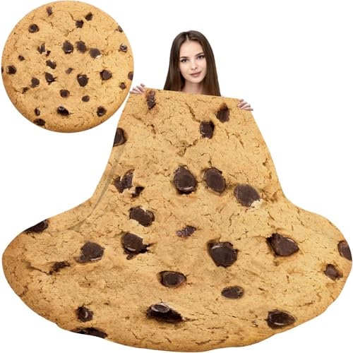 Abaysto Keksdecke für Erwachsene und Kinder, weiche und bequeme Flanelldecke, rund, für Bettwäsche, Kinderbett, Sofa, Outdoor, 150 cm