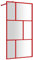 vidaXL Paroi de douche avec verre ESG transparent rouge 115x195 cm, paroi de douche, parois de douche, cabine de douche, cloison de douche