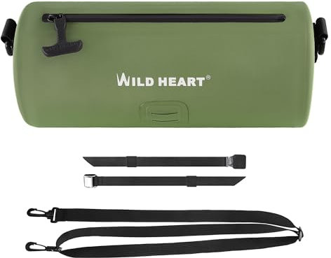 WILD HEART Motorrad-Lenkertasche wasserdichte Motorrad-Gabeltasche Dirt Bike Lenkertasche Universal-Fahrrad-Fronttasche Kleine Werkzeugtasche mit Schulterriemen (Olivgrün)