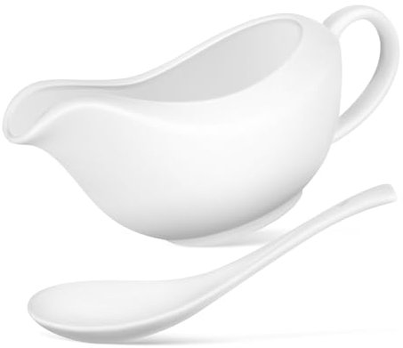 LIFKOME Saucière Avec Louche Tasse à Sauce Céramique Bols De Service Récipient à Sauce Pour Plats De Service