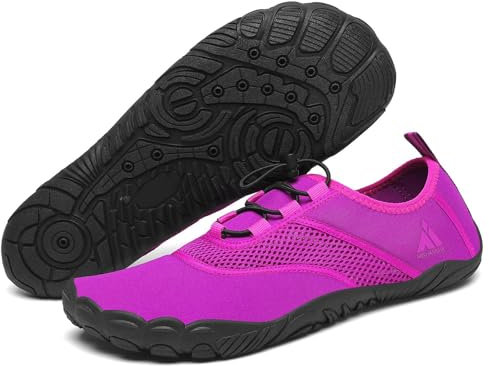 Mishansha Damen Badeschuhe Frauen Sommer Schwimmschuhe Schnell Trocknend Atmungsaktiv Aquaschuhe Unisex rutschfest Outdoor Strandschuhe für Wassersport, Lila 43 EU