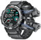 paazomu Smart Watch 3 in 1 da uomo con auricolare TWS, robusto, militare, Bluetooth, chiamate, fitness tracker IP67, impermeabile per Android iOS (nero)