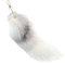 Hemore Furry Tail Keychain, 40 cm Faux Therian Tail Keychain, Fox Tail Keychain, Wolf -Schwanzschlüsselung für Handtasche Cosplay (weiß)
