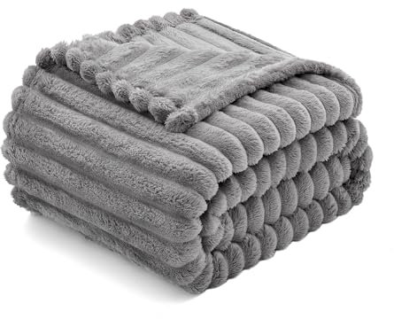 MIULEE Kuscheldecke Flauschig Decke Fleecedecke Flanell Einfarbig Wohndecken Couchdecke Flauschig Überwurf Mikrofaser Tagesdecke Sofadecke Blanket Für Sofa Schlafzimmer 50x60Inch 125x150cm Grau