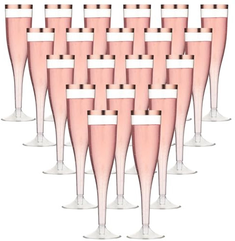Lunyloer Champagner GläSer, 20 Stück SektgläSer PET, SektgläSer PET 100ml SektflöTen PET für Sektempfang Party Picknick Weinbecher Geburtstag Hochzeit