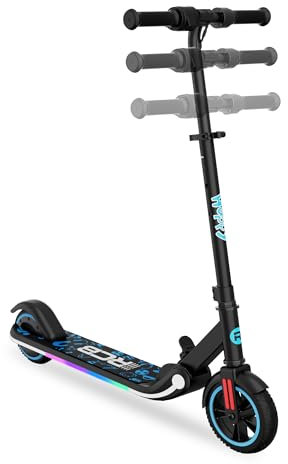 RCB E-Scooter für Kinder - Elektroroller Kinder 6-12 Jahre - Max. 16 Km/h - Faltbarer E-Roller - LED-Anzeige - Verstellbarer Geschwindigkeit und Höhe, Geschenk für Kinder und Jugendliche
