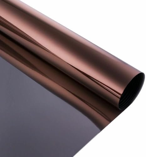 Window Tint One Way Thermal Insulation Privacy Window Film One Way Glass Vinyl Reflective Window Tint Anti UV Solar Blocking Glass Foil for Home Privacy Decorative Sticker,Brown,40x300 cm