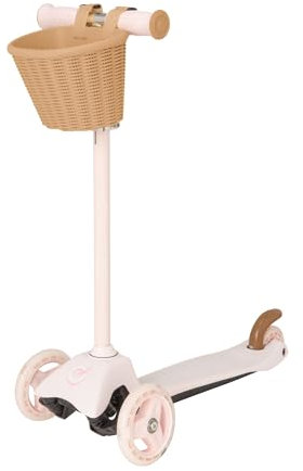 EVO Mini Cruiser Pink Scooter mit Spielzeugkorb für Kinder | Kinderschieber mit verstellbaren höhenverstellbaren Griffen | Kinder-Balance-3-Roller-Scooter | Kick, Alter 2–7 Jahre