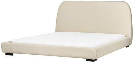 Beliani Wasserbett mit Matratze Zubehör Kopfteil Stoff Hellbeige 160x200 cm Roisel