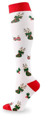 NaLatia Stoppersocken Damen Weihnachten Kompressionsstrümpfe für Damen und Herren Kompressionssocken Bunt