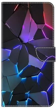 Bnvdfre Handyhülle für Sony Xperia 10 Iv Hülle PU Leder Klapphülle Magnet Stoßfeste Kartenfach Klappbar Schutzhülle Silikon Case Cover mit Muster Motiv Flip Handytasche - Blau Crackle
