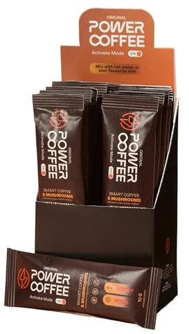 Original Power Coffee - Ketogenic Coffee for Pre-Workout or Every Day Focus - MCT Oil - Clean Caffeine with Lionsmane & Chaga Mushrooms - 14 Sachets