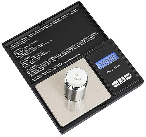 Digitale Taschenwaage, 200 G, 0,01 G, Schmuck-Gramm-Waage, Mini-Waage mit HD-Display für Schmuck, Pharmazeutika, Kulinarische Zutaten