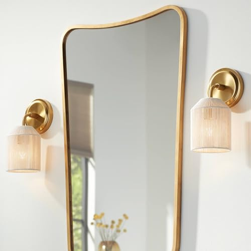 Possini Euro Design Jacob 11 High Modern Wall Sconce Light Lamp Fixture Mount Set of 2 Bathroom Bedroom Bedside Living Room Hardwired Cordless Gold Natural Rope Shade Indoor Kitchen Hallway