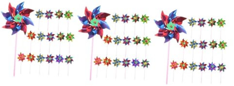 ibasenice 3 Sätze Hühner Kleinwindanlagen Fun Toy Windraddekorationen Im Freien Regenbogen-windrad Garten Windmühle DIY Kleines Windrad Windmühle Selber Bauen Plastik 20 Stück * 3