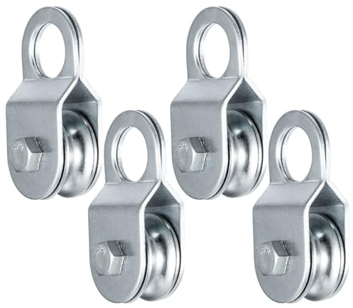 KCNOFNC styrrulle med 2 kullager, styrrullar för 6 mm rep/stålrep, lastkapacitet 50 kg, 4 stycken