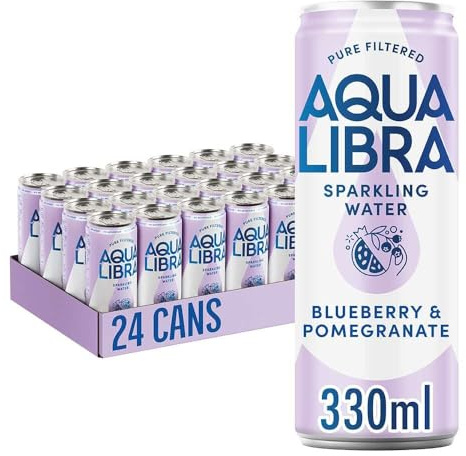 Aqua Libra Sparkling Water Blueberry & Pomegranate | Blueberry & Pomegranate sparkling water with NO sugar, NO sweeteners and NO artificial flavours