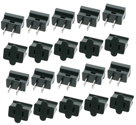 WOONEKY 20piezas Enchufe Adaptador De Enchufe De Luz Doble para Decoración De Fiestas Conector De Repuesto Tipo Vampiro para Motor Exterior