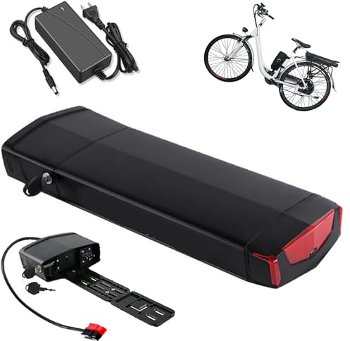 HJGHY 36v,17Ah, 36V 48V 10,4Ah 13Ah 15Ah 17Ah Lithium-Ionen-Akku für Gepäckträger und Unterrohrmontage an E-Bikes mit 0-650W Gepäckträgermotor