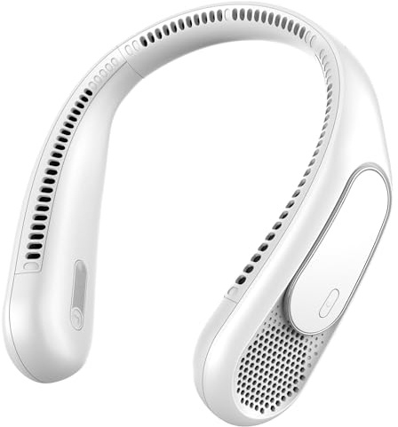 Dnenellr Ventilatore portatile da collo, 6000 mAh, ricaricabile, senza lama, ventola di raffreddamento USB portatile a 4 velocità, regalo per uomini, donne, uso interno ed esterno, perfetto per i