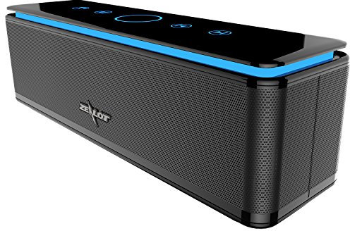 ZEALOT - S7 Altoparlanti Touch Control Bluetooth Speaker Wireless,10000mAh Banca di Potere/26W/LED Lignt/3,5mm AUX/TF Card per Iphone /Smartphone Android/Mac/Tablet PC,ecc-NERO