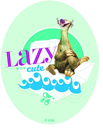 Kleiber Ice Age - Lazy but Cute gedruckte Applikation, 100% Polyester, farbig, 10 x 8 x 0,1 cm