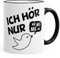 MoonWorks Kaffe-Tasse Spruch Ich hör nur Mi Mi Mi MiMiMi Geschenk Büro Kollege Kollegin Chef Farnkante schwarz Unisize