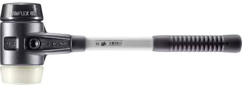 SIMPLEX-Schonhammer, Gummikomposition/Nylon; mit verstärktem Tempergussgehäuse und Fiberglasstiel | D=80 mm | 3728.080