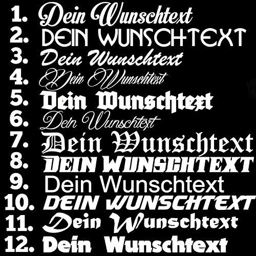 HR-WERBEDESIGN 1x WUNSCHTEXT 10cm Breit Aufkleber Auto Domain Cartattov Beschriftung Schriftzug