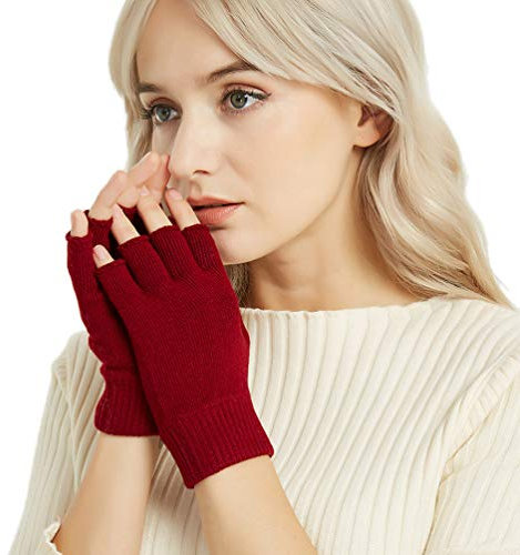 Novawo Wolle Mischung Fingerlose Handschuhe Warme Armlinge Unisex-Schreibhandschuhe