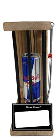 Notfall Red Bull Geschenk - Red Bull Geschenkidee - Eiserne Reserve - Neutral zum SELBST BESCHRIFTEN - Black Edition incl. Säge - lustige Geschenkidee