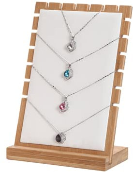 Espositore Collane Legno, Porta Collane Da Appendere, Espositore Collane, Supporto per Gioielli in Legno Rastrelliera in Metallo e Legno