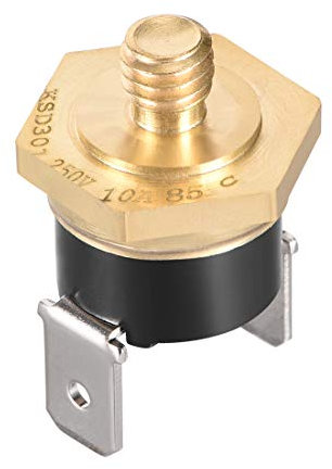 sourcing map KSD301 Thermostat, Temperaturregler 85°C Kupfer M6 normalerweise Geschlossen N.C. 10A