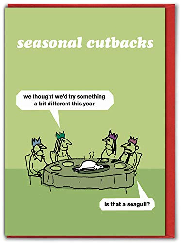 Modern Toss Official Funny Christmas Cards For Family -'Seagull Cutbacks Card' - Hilarious Xmas Cards For Mum Dad Son Daughter Friends Mates - Sold By Brainbox Candy