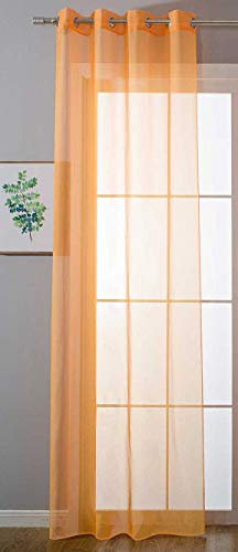 Ösenvorhang Transparent »Uni« Gardine HxB 175x140 cm Orange Stores Vorhang Ösen Bleibandabschluß Wohnzimmer, 20332-cn
