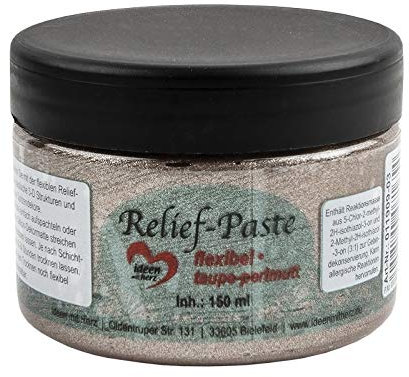Ideen mit Herz Relief-Paste | flexibel | 150ml (taupe perlmutt)