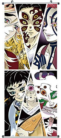 CoolChange Kimetsu no Yaiba Rollbild | Kakemono aus Stoff | 100x40cm | Motiv: 12 Teufelsmonde