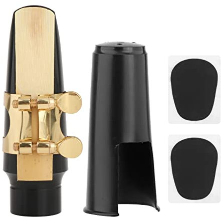 Altsaxophon Mundstück Kit, Saxophon Mundstück mit Metallschraube, Saxophon 2,5 Blätter, Kissen und Kunststoffkappe