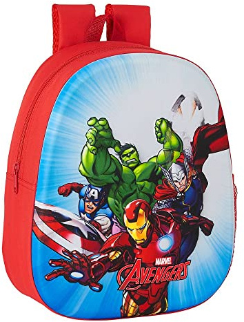 SAFTA Unisex Kinder M890 Rucksack, rot, M, Rucksack 3D