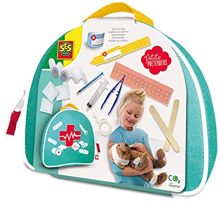 SES Creative 18004 Doktorkoffer für Kinder - Realistischer Arztkoffer mit Medizinischem Zubehör für Rollenspiele