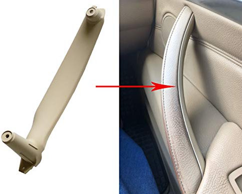 for B-MW X5 X6 Door Handle, Interior Door Handle Inner Bracket Right Front/Right Rear Passenger Side Door Armrest Trim for B-MW E70 E71 E72 (Left, Beige)