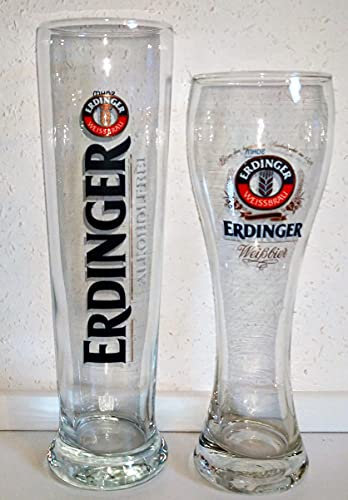 Rofu Erdinger/Gläser/Weißbierglas / 1 x 0,5 liter Alkoholfrei / 1 x 0,3 liter Weißbier Action/Kik