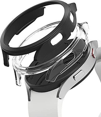 Ringke Slim Compatibile con Cover Samsung Galaxy Watch 4 40mm (2 Pezzi) Custodia Sottile Rigida PC Antigraffio - Clear & Black