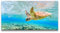 Paul Sinus Leinwandbild 120x60cm Seeschildkröte unter Wasser Meer Tauchen Ozean