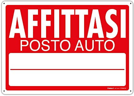 PRINTIX Cartello Affittasi In Polipropilene (PP) Di Spessore 1 mm Stampato Con Tecnologia UV Resistente Alle Intemperie Visibilità A Distanza 35cm X 50cm (Affittasi Posto Auto)