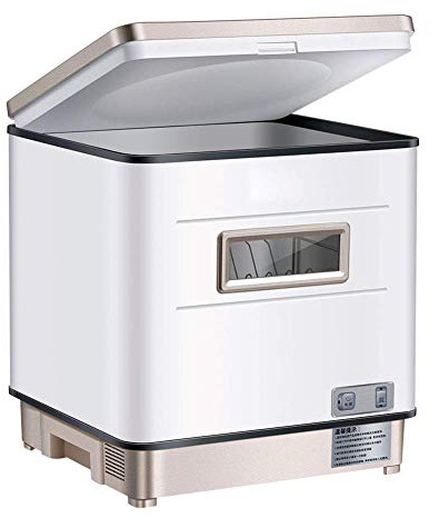 ksamwjf Tisch-Geschirrspüler, freistehend, 3-in-1, UV-Sterilisation, Waschen, Trocknen, Auftisch-Geschirrspülmaschine, Rotationsspray, 360 ° Azimuth schnell, Obst- und Gemüsereinigung, Geschirr, wei
