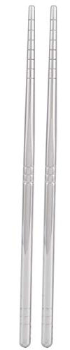 Palillos Palillos de acero inoxidable 304, Palillos de cocina largos, Vajilla, Palillos de acero inoxidable reutilizables, 1 par de cubiertos Accesorio de cocina 17,5 cm