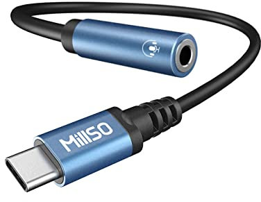MillSO USB C auf 3,5mm Klinke Adapter USB C Aux Kopfhörer Adapter mit DAC Chip Type C Klinke Adapter für Smartphone mit Type C Buchse